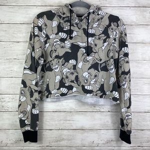 Disney Lion King Crop Top Sweater Hoodie Womens SM